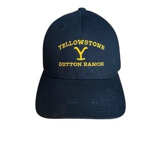 YELLOWSTONE Dutton Ranch Black Trucker hat adjustable snapback Gold lettering